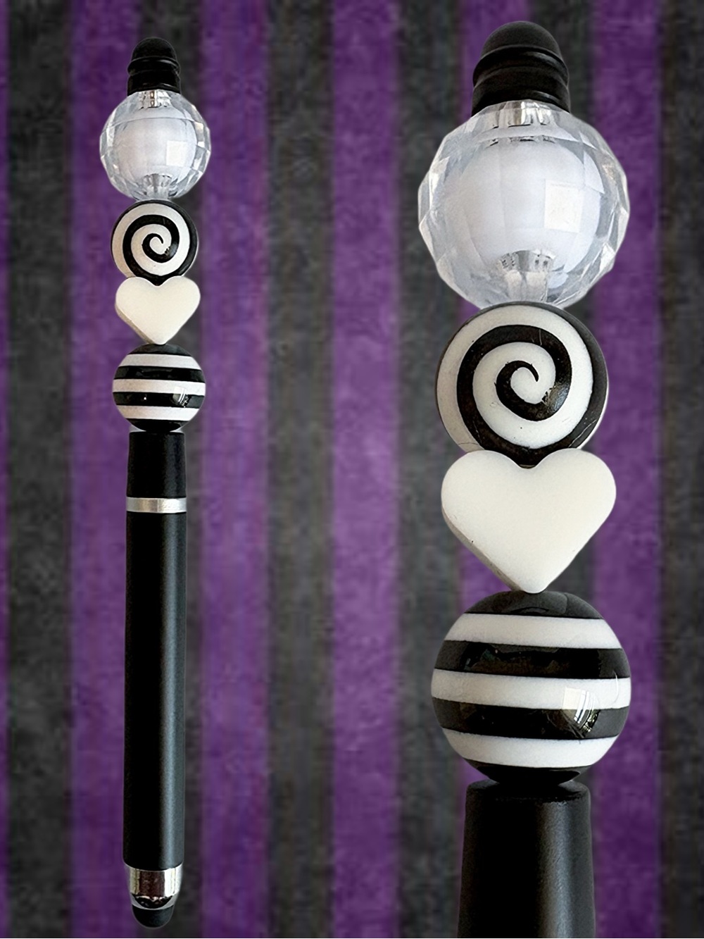 Black + White Custom Stylus and Pen